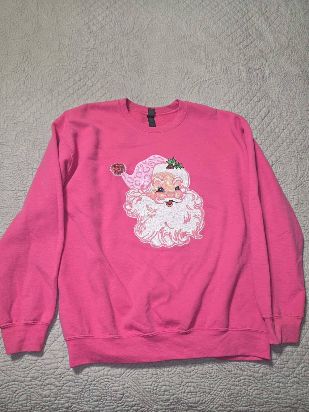 Gildan Pink Santa Graphic Sweatshirt